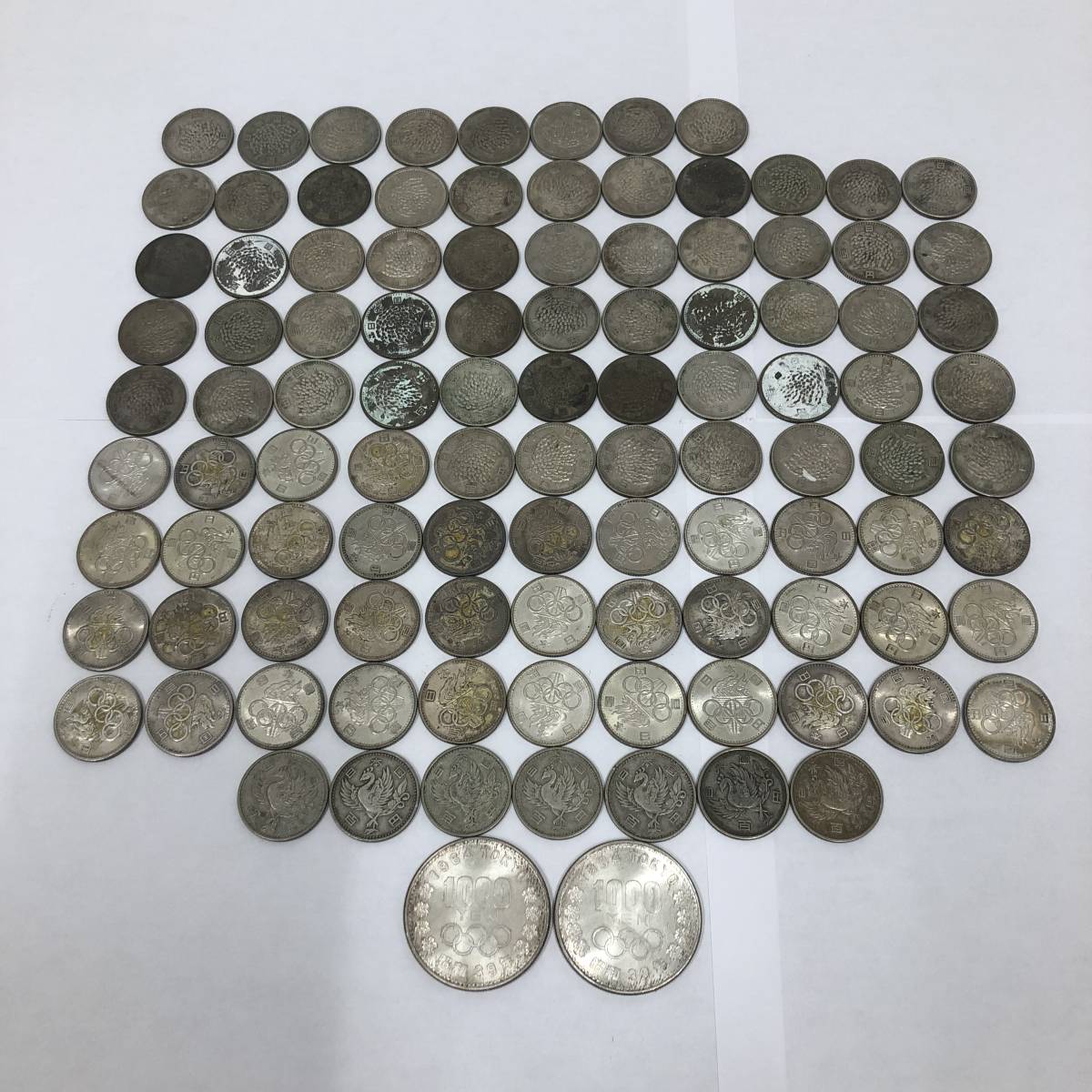 日本銀貨おまとめ】1000円銀貨/100円銀貨 稲穂(昭和39年特年有)/東京