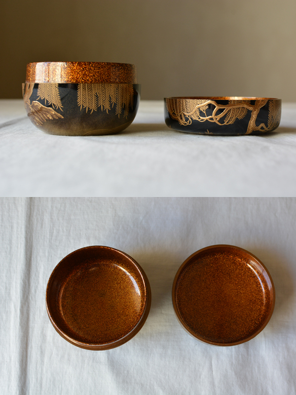 司光作 柳蒔絵 平棗 内梨子地 共箱 茶道具 漆工芸 漆