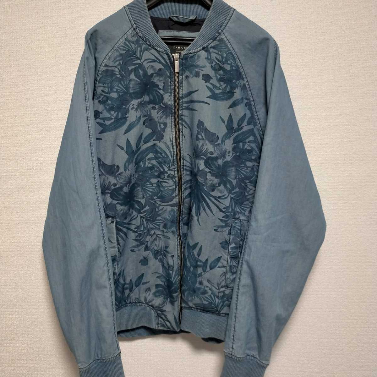 ZARA MAN] インディゴ染 ボタニカル コットン ジャケット ブルゾン 