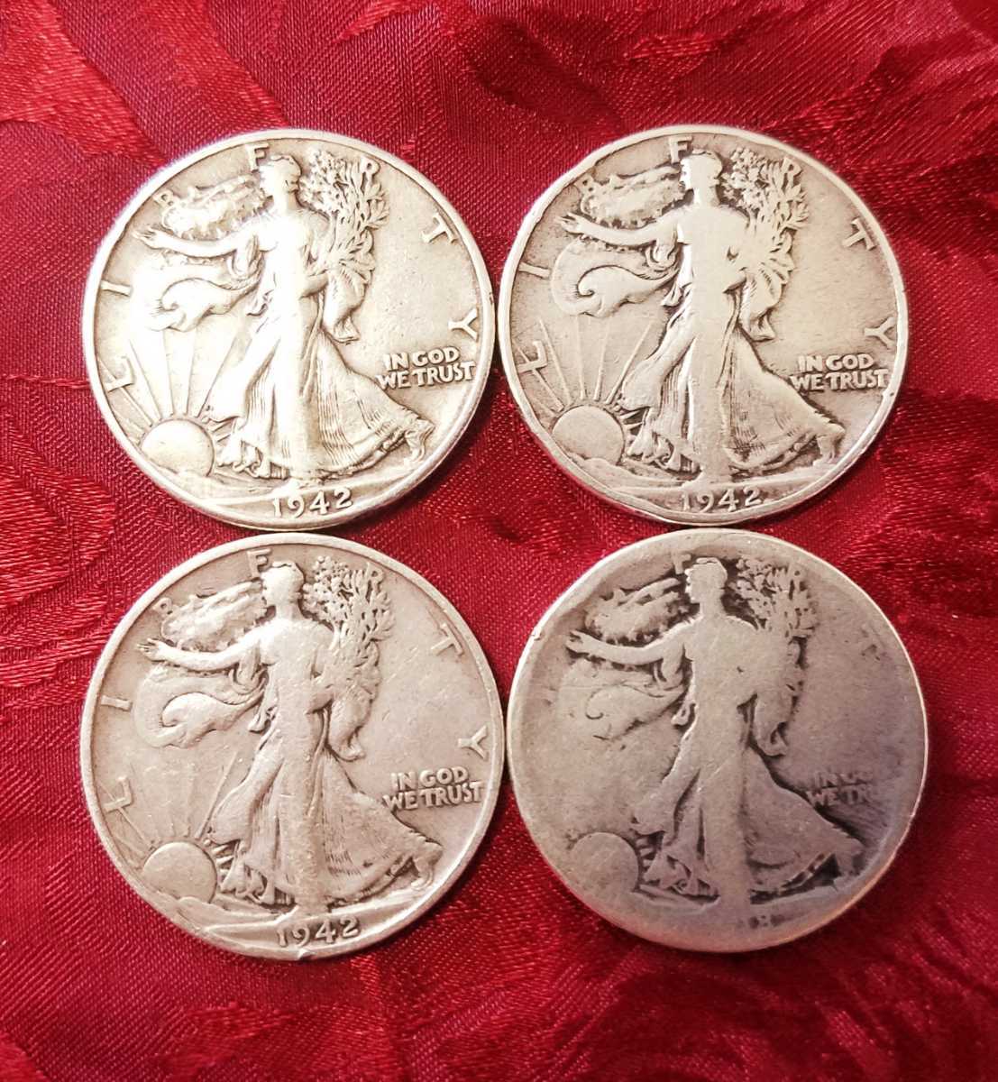 【★アンティークコイン の凄み！ウォーキングリバティ コイン ハーフダラー 50セント マジック 手品 half dollar 銀貨★】 