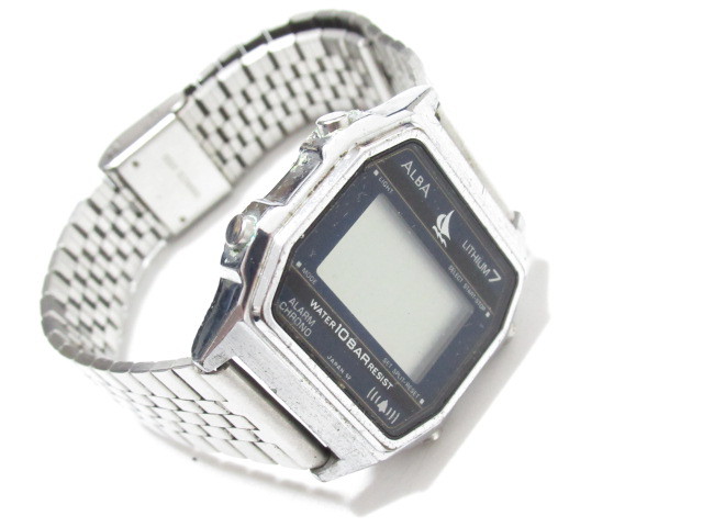 0410F687】不動品 SEIKO セイコー ALBA LITHIUM 7 W309-4210 デジタル 