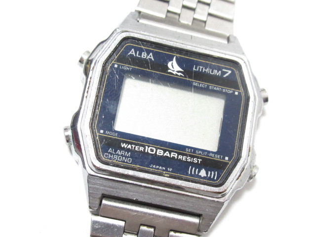 0410F687】不動品 SEIKO セイコー ALBA LITHIUM 7 W309-4210 デジタル 