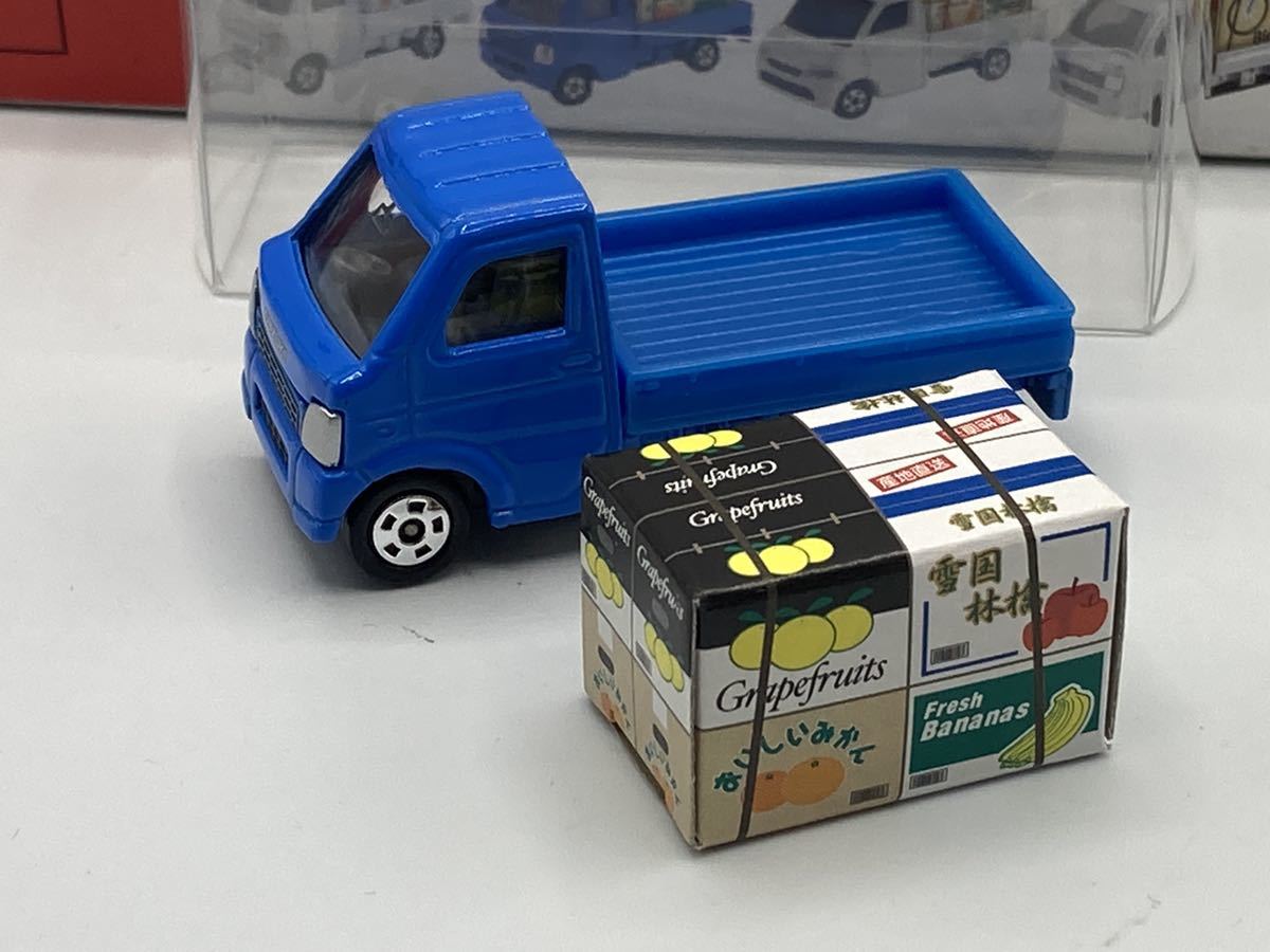 即決有☆トミカ ギフト スズキ キャリイ キャリィ 軽トラ 青 荷物が