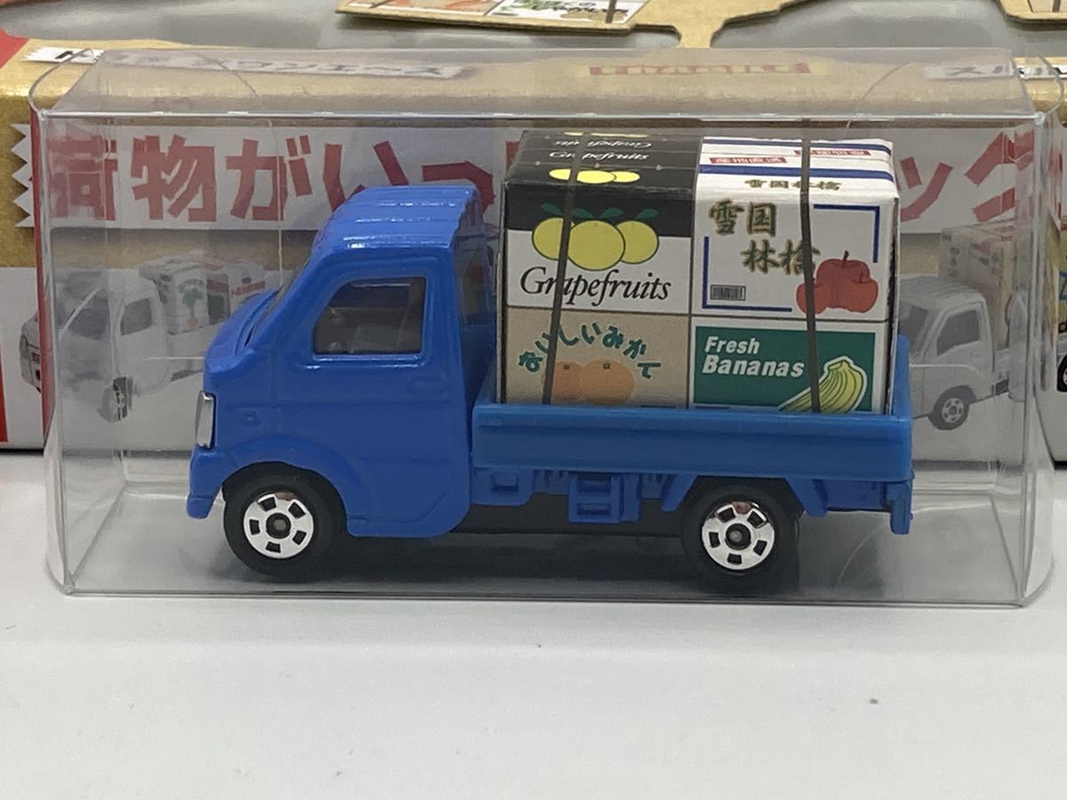 即決有☆トミカ ギフト スズキ キャリイ キャリィ 軽トラ 青 荷物が