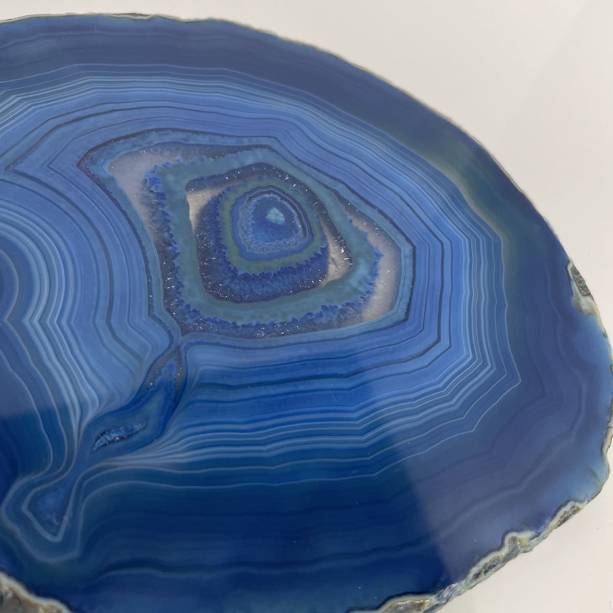 アゲートの青色置物 ブルーメノウ 輪切り 【公式通販】