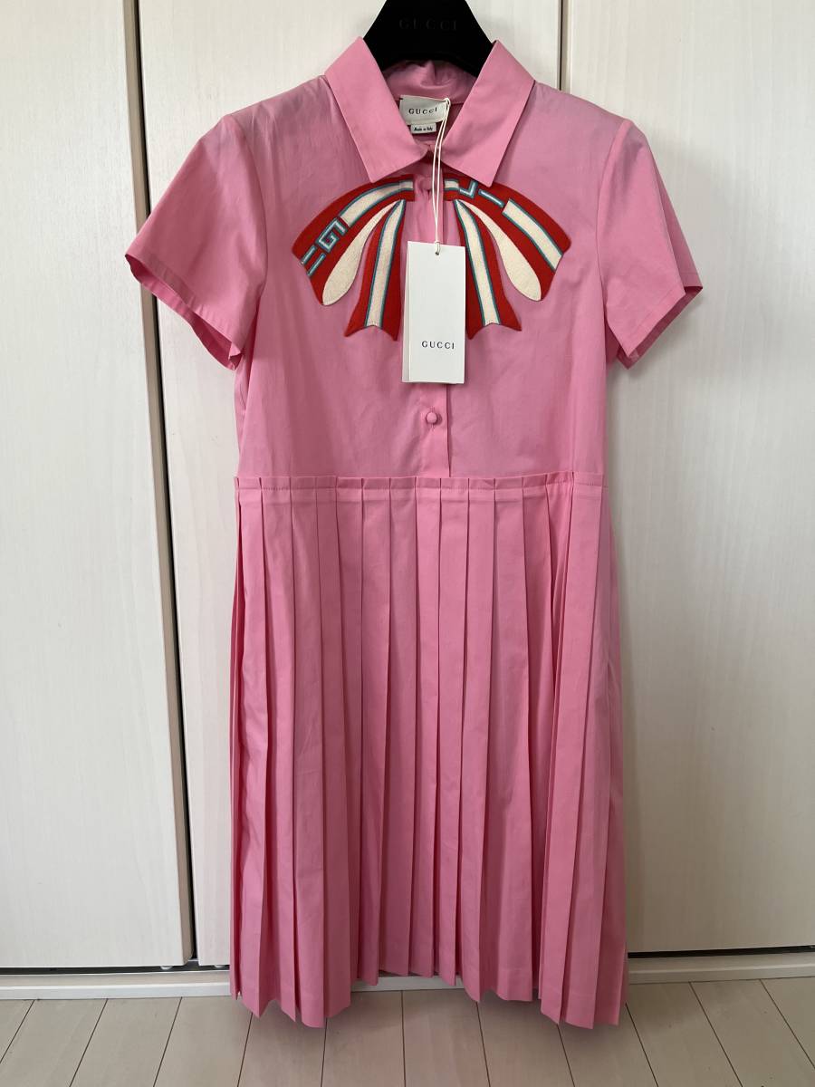 GUCCIグッチピンクワンピース12歳未使用タグ付き(150（145～154cm 