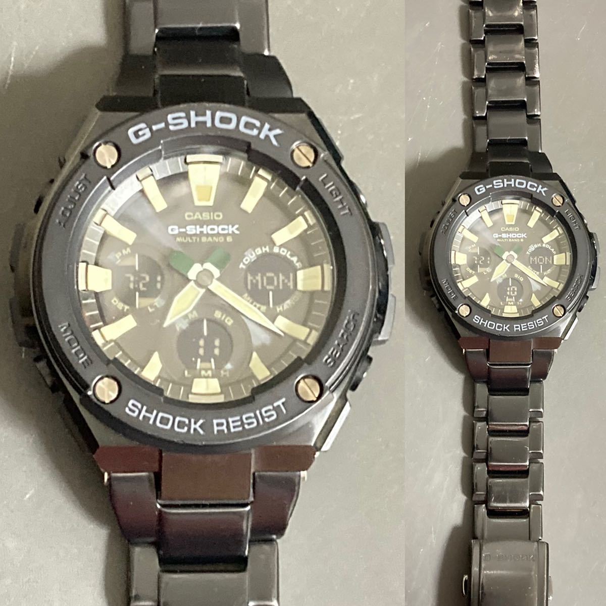 美品 G-SHOCK GST-W120L-1BJF G-STEEL Gスチール タフソーラー