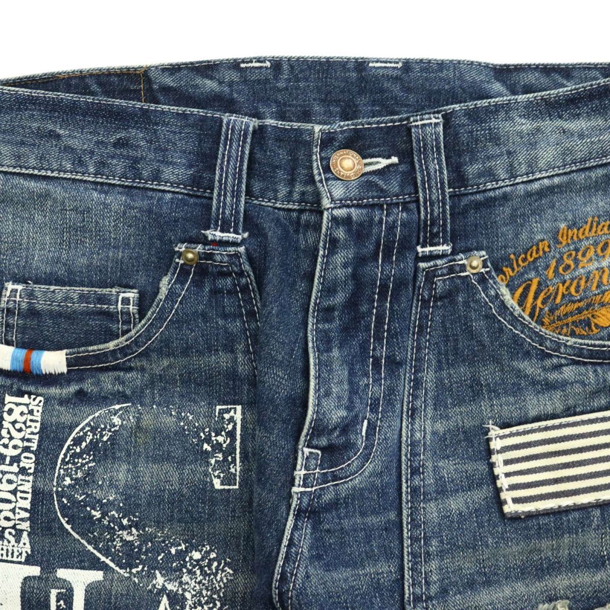 Geronimo ジェロニモ ハーフパンツ 短パン ストレッチ 刺繍デカロゴ XL 
