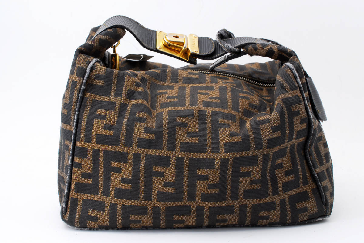 FENDI ズッカ フェンディ ミニ ハンドバッグ キャンバス キャンバス 