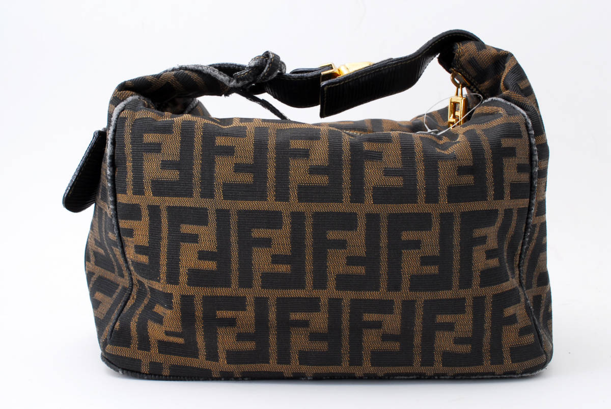 FENDI ズッカ フェンディ ミニ ハンドバッグ キャンバス キャンバス 