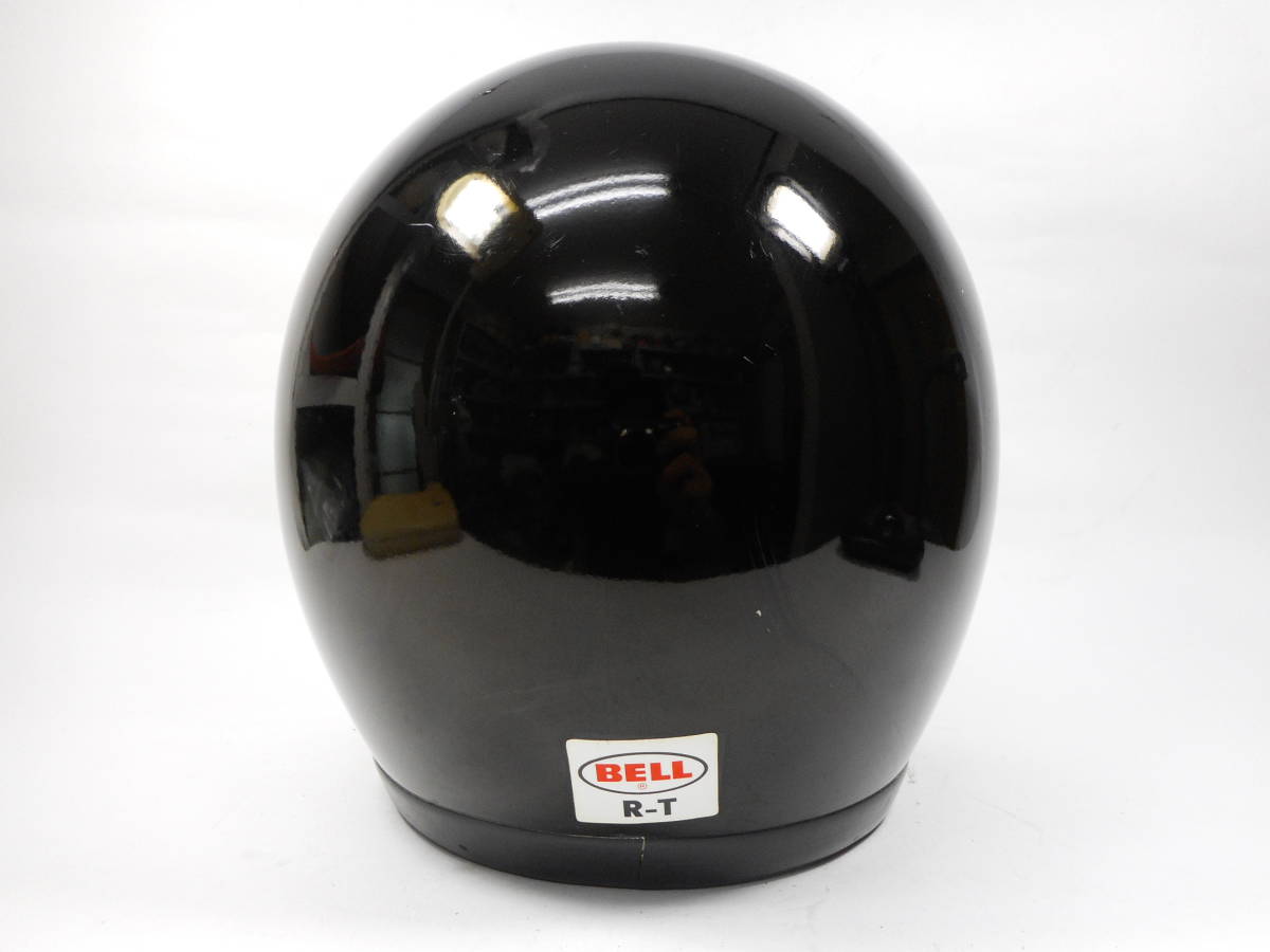 黒！Sシェル！BELL R-T ジェットヘルメット 目深加工済み M ☆70年代