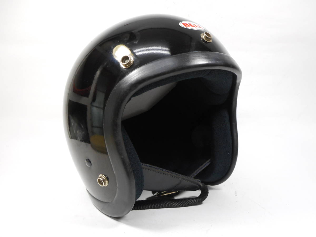 黒！Sシェル！BELL R-T ジェットヘルメット 目深加工済み M ☆70年代