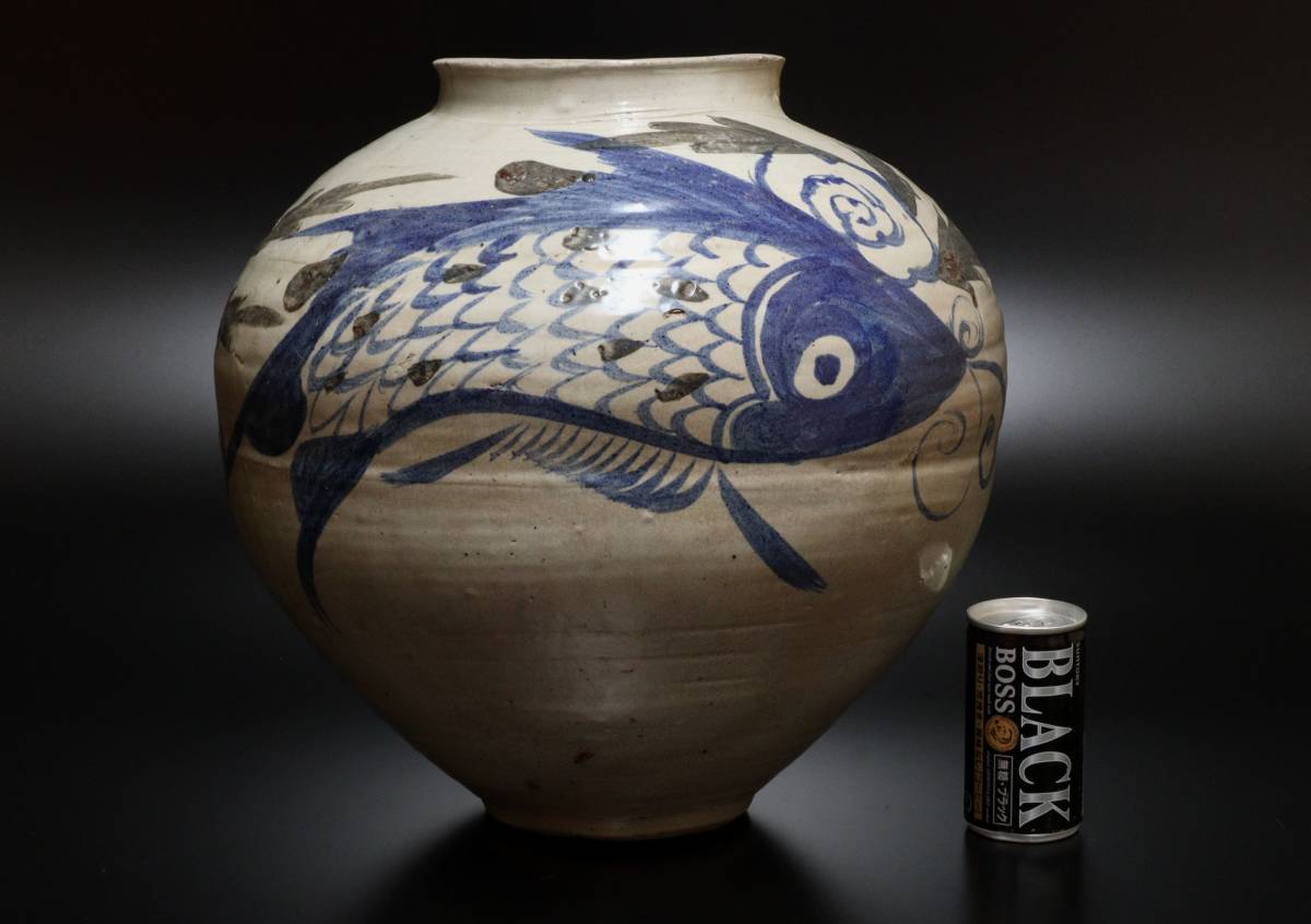 M 安南 魚文 花瓶 壺 高さ33cm(骨董陶磁器一般)｜売買された