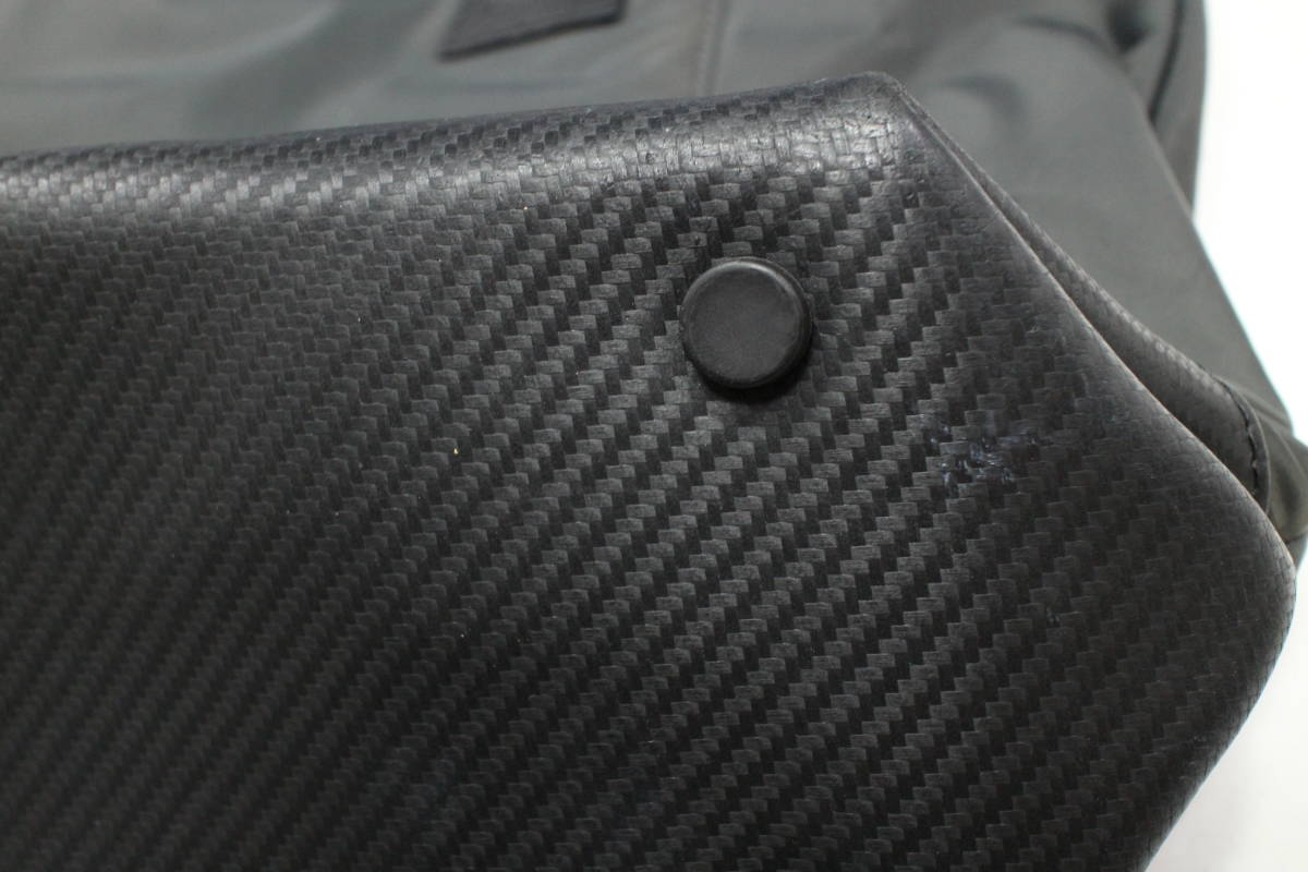 1円〜【ダンヒル/dunhill本物】トートバッグ/ナイロン×PVC/ダークグレー×ブラック【A243M トートバッグ ダンヒル ハーネス 1円 Yahoo!オークション ボストンバッグ