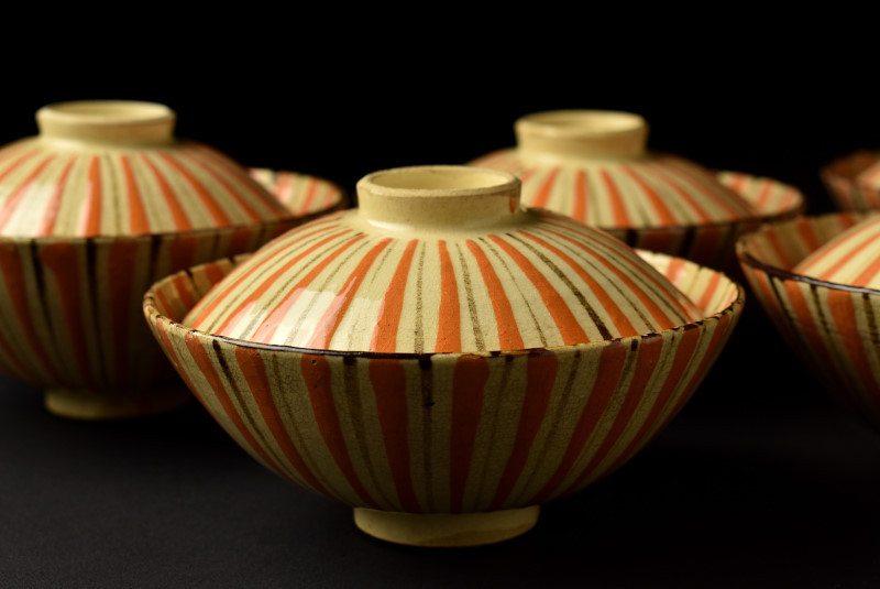 e2272 蛍茶碗 5客 ( 玩玉 4客 中國 1客 ) 蛍焼 煎茶碗 蛍手 e2272 蛍