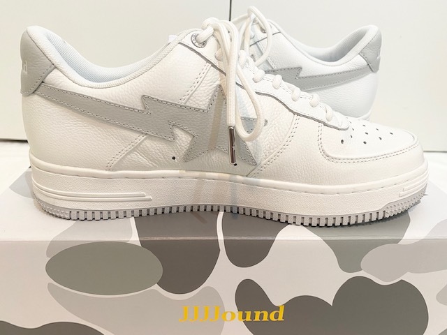 JJJJound x A Collab Hypebae STA公式ショップ限定 JJJJound × ABATHINGAPE BAPESTA White/Gray US10 28cm ジョウンド アベイシングエイプ ベイプスタ 白グレー