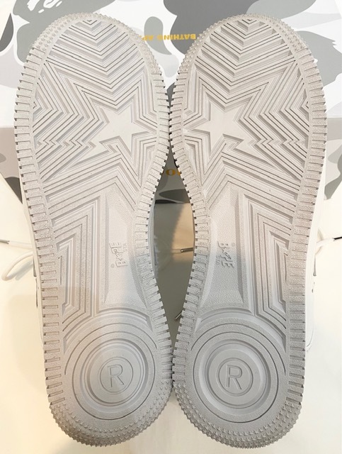 JJJJound x A Collab Hypebae STA公式ショップ限定 JJJJound × ABATHINGAPE BAPESTA White/Gray US10 28cm ジョウンド アベイシングエイプ ベイプスタ 白グレー