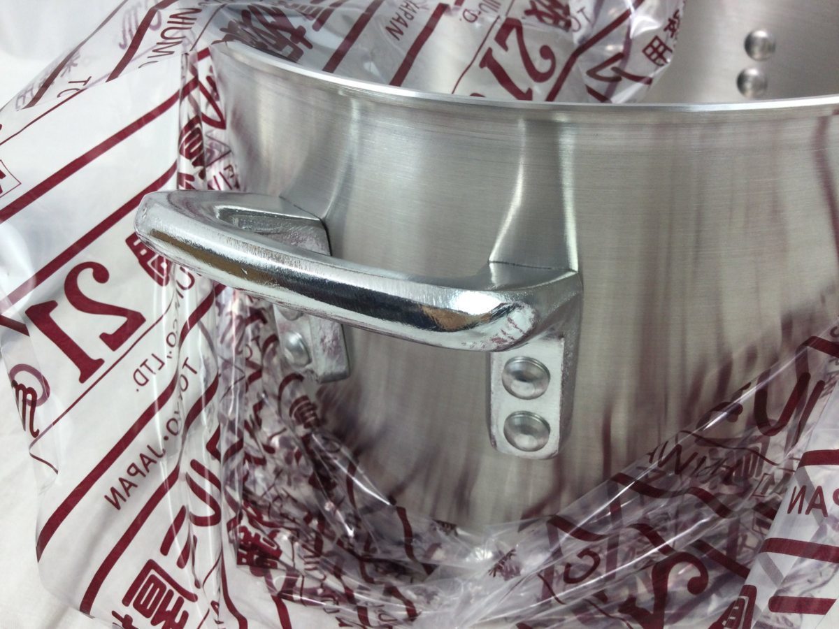 未使用 業務用 半寸胴鍋21cm Pro Gourmet アルミ厚板鍋 ヘイワアルミ