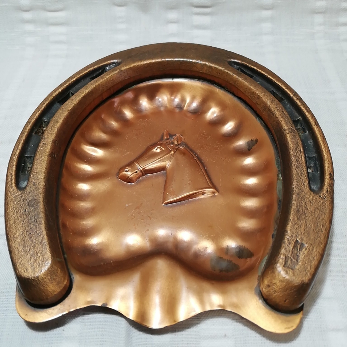 銅製 蹄鉄灰皿 USA グレコリアン ビンテージ 馬 gregorian 