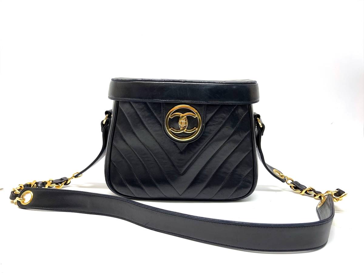 レア 正規品 2番 CHANEL シャネル ヴィンテージ ラムスキン サークル 