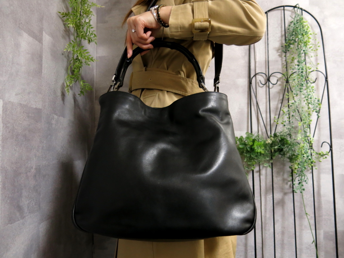 ○超美品○GUCCI グッチ○バンブー○カーフ レザー 本革○2way 