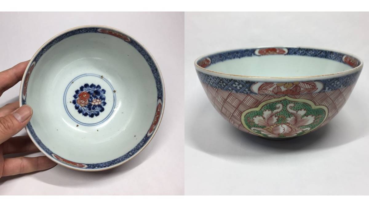 得価，定番 古伊万里 色絵・赤絵・染付 金襴手鉢 花紋・花文・幾何