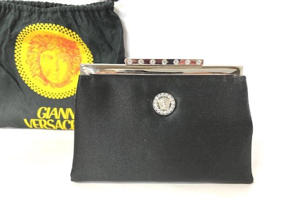 【A196】1円スタート GIANNI VERSACE ジャンニ ヴェルサーチ パーティーバッグ ミニポーチ ラインストーン ヴィンテージ b