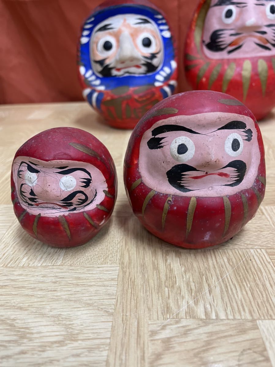 【郷土玩具】古作　いわき張子　だるま 郷土玩具 張り子 いわき 達磨 だるま まとめて 4体 福島県 民芸 張子