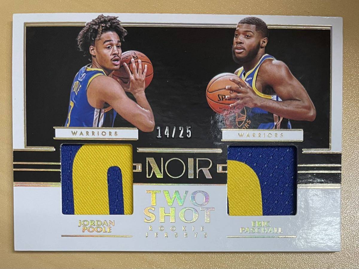 JORDAN POOLE / PASCHALL 2019-20 PANINI NOIR DUAL PATCH JERSEY /25