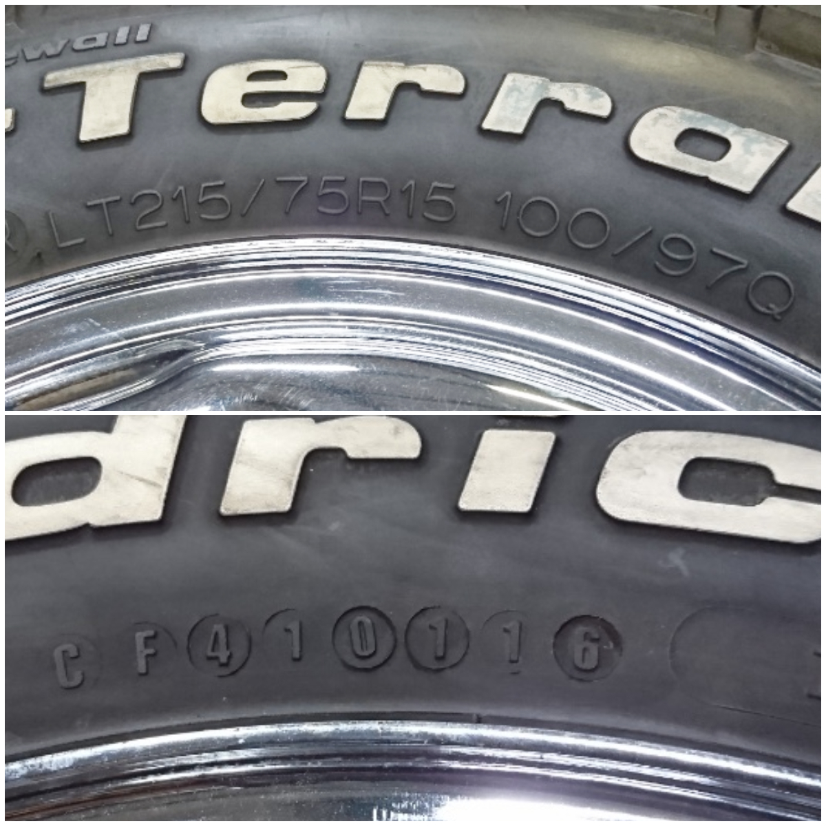 215/75R15 LT BF Good rich Mud-Terrain T/A ホワイトレター バリ溝 