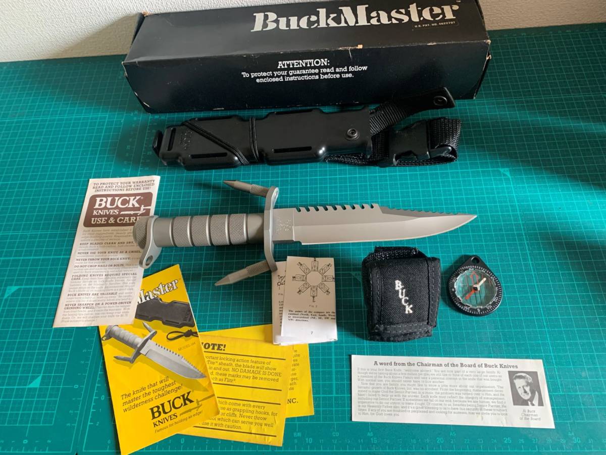 バックマスター 0 BUCK サバイバルナイフ MASTER 公式通販 ナイフused品 BUCK#184 美品BUCK 希少 buckmaster 初期モデル r&frasl;knives オールド バックマスターサバイバルナイフ の価値
