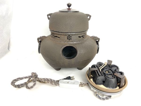 置炉 野々田商店 Yahoo!オークション - 炭型電熱機 動作OK 茶道具 電