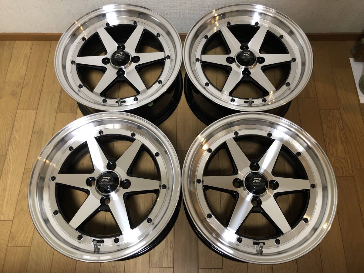 旧車 街道レーサー 暴走族 走り屋 15×7J/+30/PCD100 新品ホイール4本 