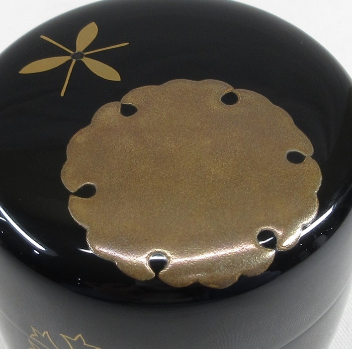 E2794】茶道具 加賀蒔絵師 中川秀甫 雪華 中棗 共箱 即決 送料無料