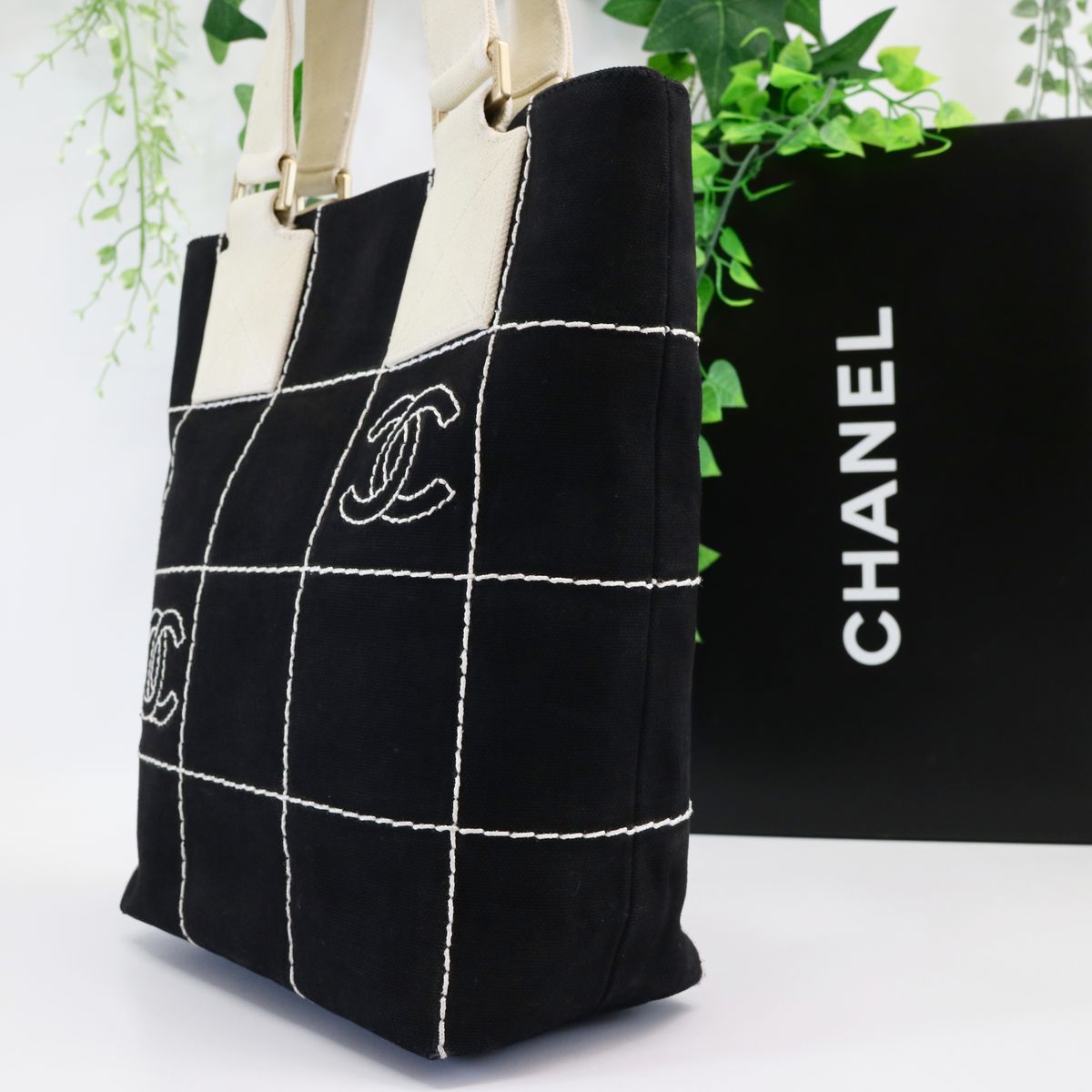 1円【美品】シャネル CHANEL チョコバー トートバッグ ハンドバッグ  