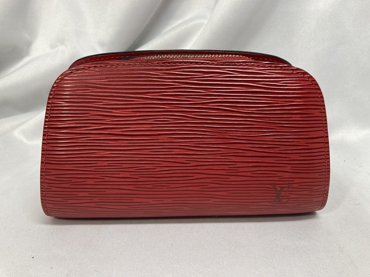 LOUIS VUITTON ルイ ヴィトン エピ ポーチ ドーフィーヌ PM 赤 中古