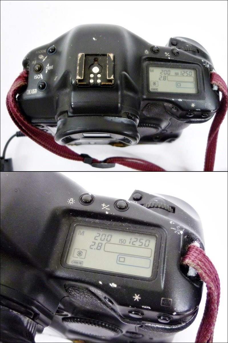 16 51-485507-22 [S] Canon キヤノン EOS-1 Ds DIGITAL デジタル一眼レフカメラ ボディ バッテリー 充電器 セット 福51 Canon Lens キヤノン 50mm 55-250mm Black
