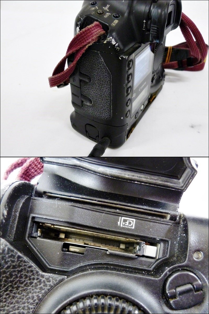 16 51-485507-22 [S] Canon キヤノン EOS-1 Ds DIGITAL デジタル一眼レフカメラ ボディ バッテリー 充電器 セット 福51 Canon Lens キヤノン 50mm 55-250mm Black