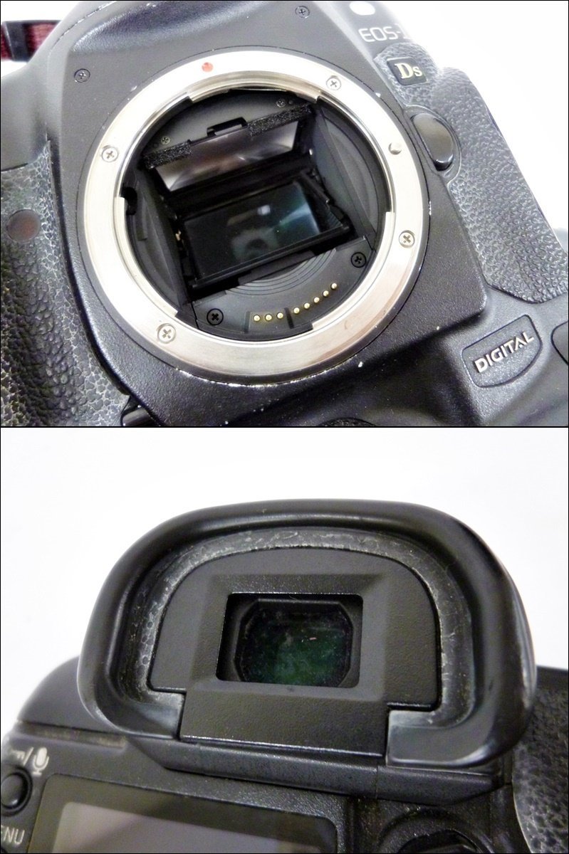 16 51-485507-22 [S] Canon キヤノン EOS-1 Ds DIGITAL デジタル一眼レフカメラ ボディ バッテリー 充電器 セット 福51 Canon Lens キヤノン 50mm 55-250mm Black