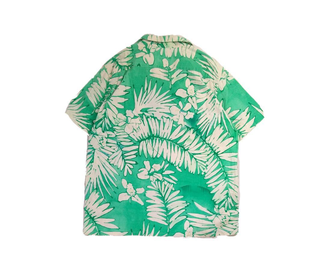 90s OLD Ralph Lauren リネン コットン 開襟 半袖アロハシャツ ハワイアン ボタニカル メンズM ラルフローレン ビンテージ R040422 Ralph Polo ラルフローレン ポロ バイ ラルフ