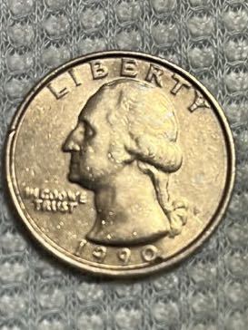 アメリカ合衆国 ワシントン25セントコイン 1990年 D刻印 送料無料 