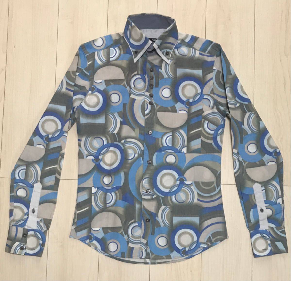 定番人気，格安 IDELORD PARIS 長袖 ドレス シャツ S 青 ブルー 海外 ブランド ゆったりＳ ピッタリＭ 派手 イタリアン 系 未着用(Mサイズ)｜売買されたオークション情報、yahooの商品情報をアーカイブ公開 - オー 長袖シャツ一般