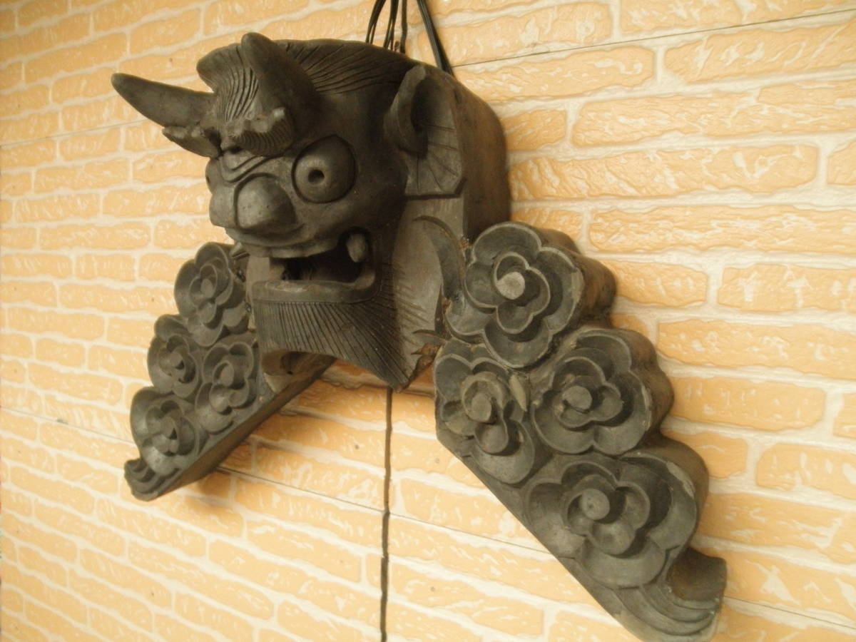 001 古鬼瓦 セット 江戸時代 神社仏閣 魔除け 阿吽の呼吸 屋根瓦