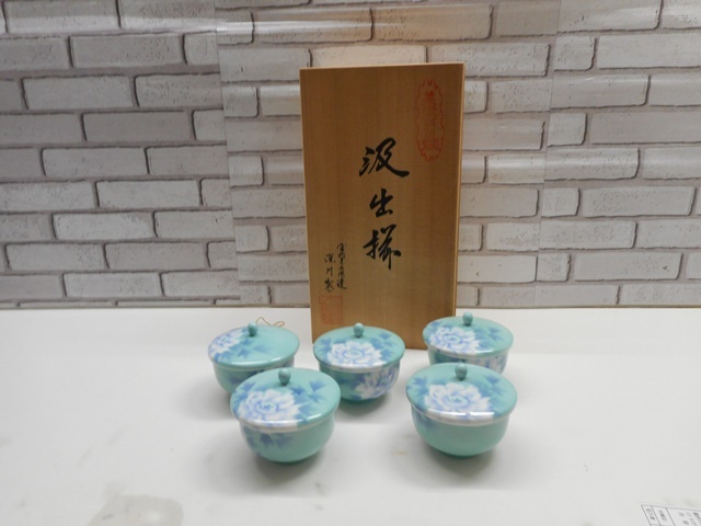 【HOT，品質保証】 深川製磁 汲出揃 白牡丹 蓋つき湯呑５客セット(深川製磁)｜売買されたオークション情報、yahooの商品情報をアーカイブ公開 - オークファン 深川製磁