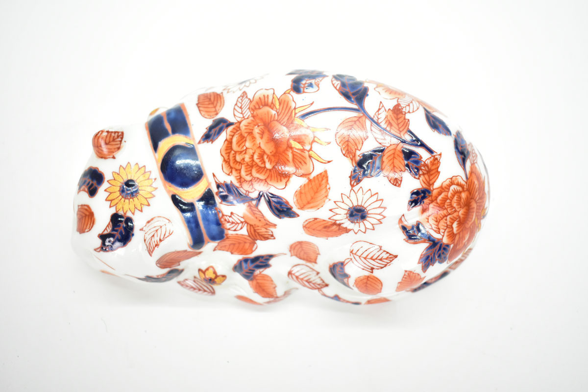 磁器 眠り猫 全長19cm 置物 [陶器][伊万里焼][九谷焼][有田焼][平和