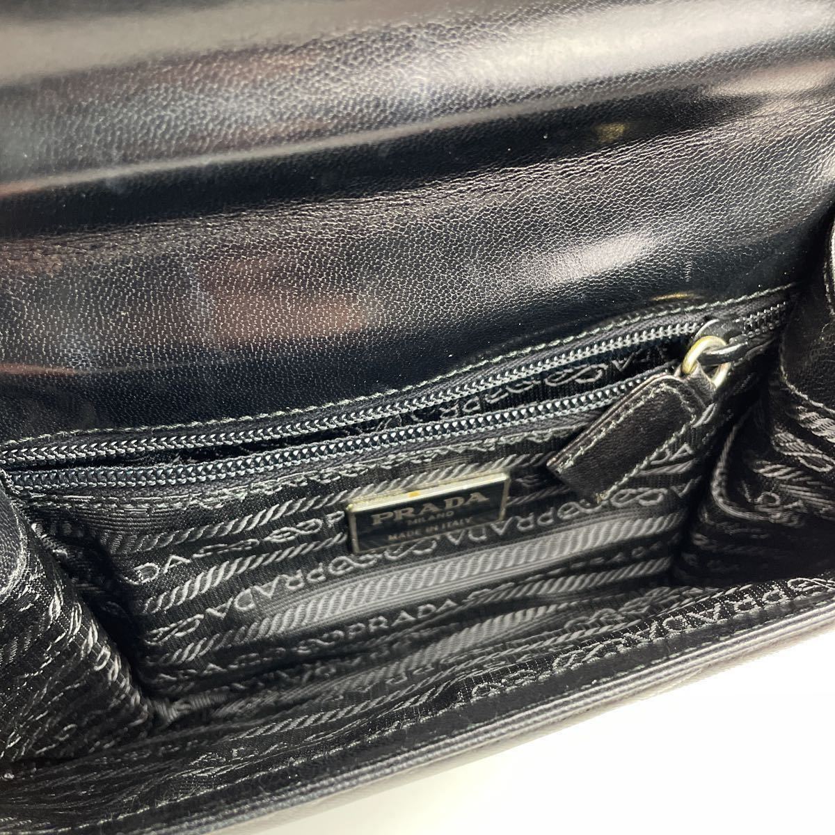 1円 美品 プラダ PRADA チェーンショルダー レザー プラスチック 
