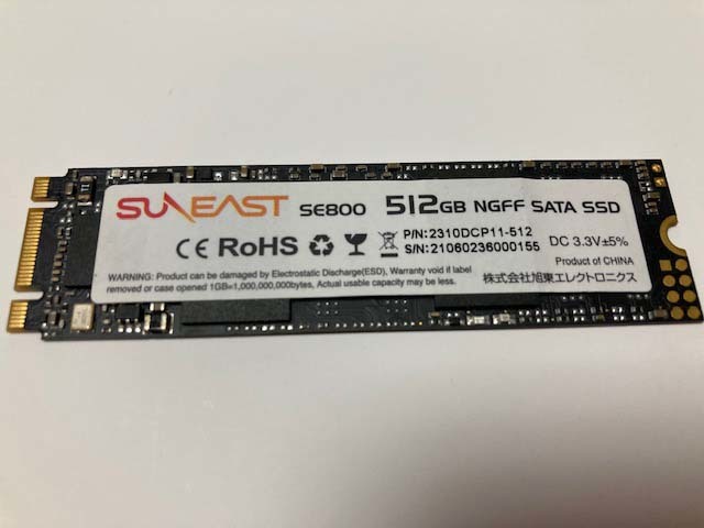 SUEAST SE800-512GB SATA SSD M.2 2280 512GB 送料込みです 低価，豊富