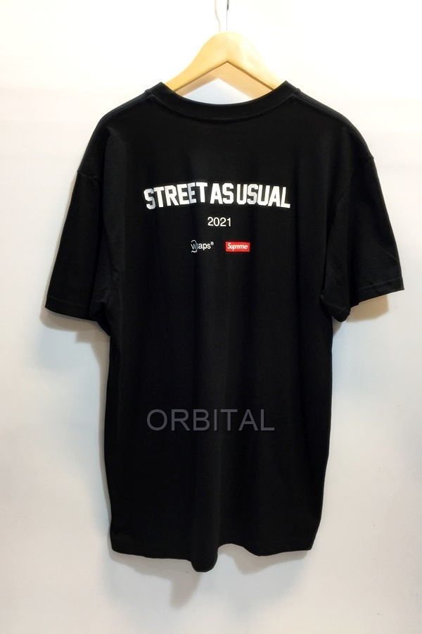 代官山)シュプリーム Supreme × WTAPS 21FW Sic'em! Tee プリント Tシャツ サイズL ブラック メンズ ロゴ Supreme | WTAPS Jacket Varsity 半袖