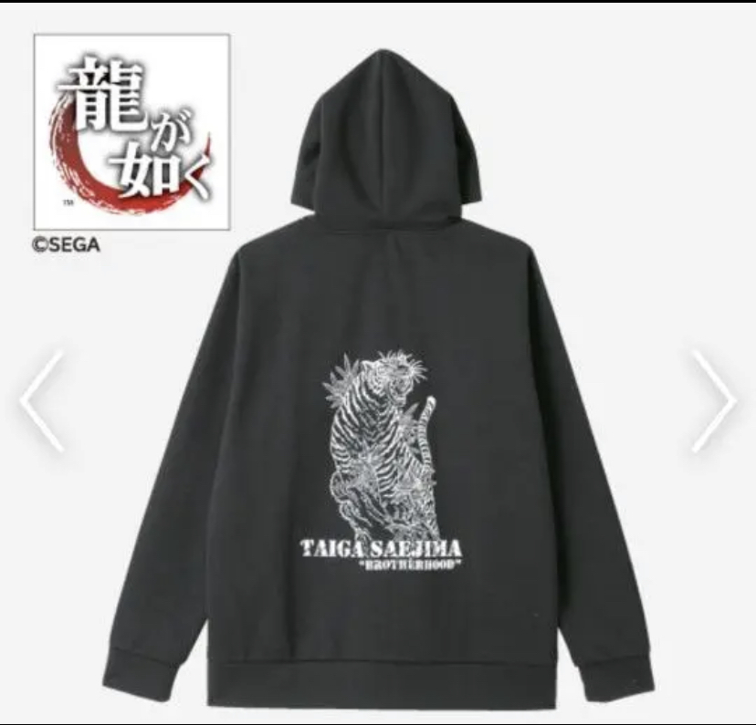 新作入荷，SALE 龍が如く - SEGA セガ パーカー ジップパーカー 冴島大河 モデル 冴島 Mサイズ 黒色 Black 大 品 タグ付き未着用品(Mサイズ)｜売買されたオークション情報、yahooの商品情報をアーカイブ公開 - オ Mサイズ