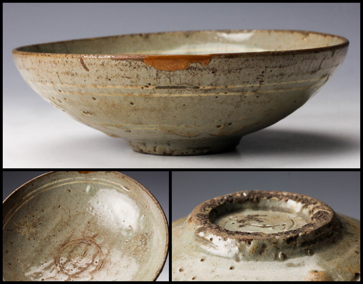 西】M199 韓国人間国宝 申相浩 高麗青磁 花瓶 共箱 高さ約24cm